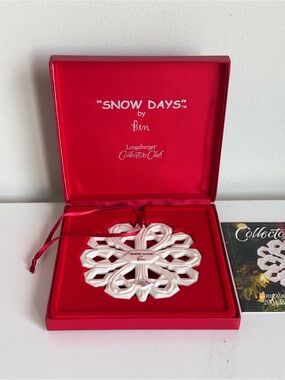 Longaberger Collectors Club Snow Days Ben VTG 2004 Christmas Ornament Snowflake
